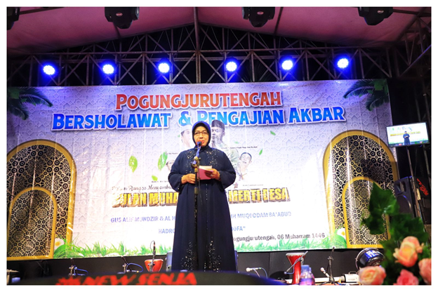 Bupati Yuli Hastuti Hadiri Gema Sholawat dan Merti Desa Pogungjurutengah