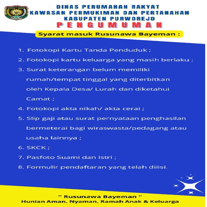 Syarat Masuk Rusunawa - (Ada 0 foto)